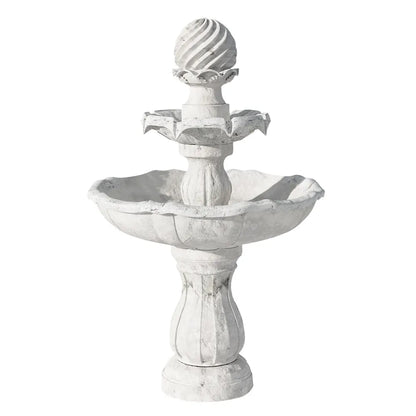 Gardeon Solar Water Feature 3-Tier Fountain with Pump Kit Bird Bath 93CM Ivory - Image 8
