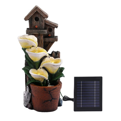 Gardeon Solar Fountains Water Features 4-Tier Cascading Flower Bowls 55cm - Image 3