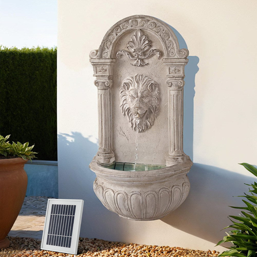 Gardeon Solar Fountain Water Feature Wall Mount Garden Fountains 77CM Beige - Image 7