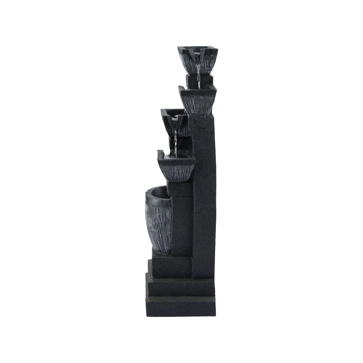 Gardeon Solar Fountain Water Feature Outdoor Fountain Indoor 5-Tier Bowl Cascading Grey  - Image 3