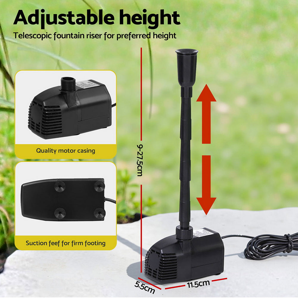 Gardeon Solar Pond Pump Submersible Water Fountain Kit with 2 Panels 1600L/H - Image 5