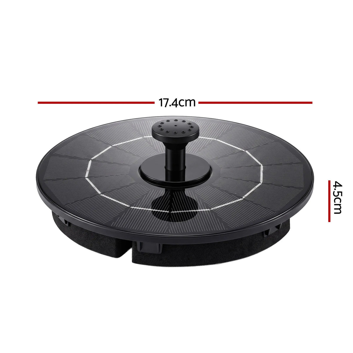 Gardeon Solar Fountain Pump Bird Bath Water Feature 17cm 165L/h Flow Black - Image 2