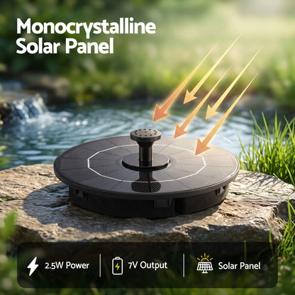 Gardeon Solar Fountain Pump Bird Bath Water Feature 17cm 165L/h Flow Black - Image 4