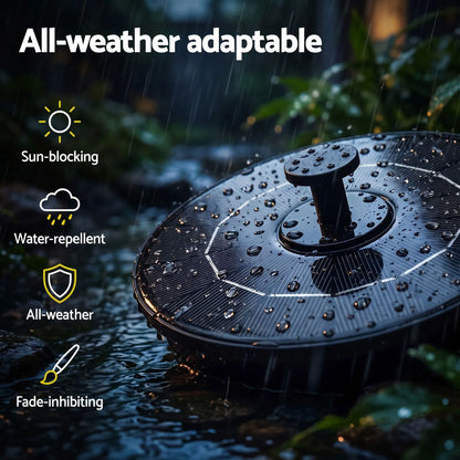Gardeon Solar Fountain Pump Bird Bath Water Feature 17cm 165L/h Flow Black - Image 6
