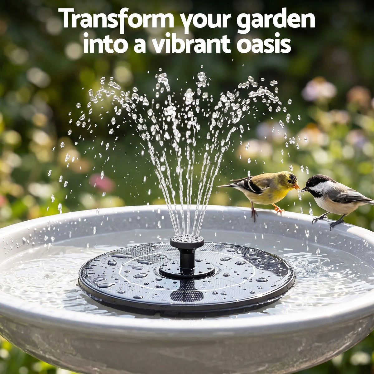 Gardeon Solar Fountain Pump Bird Bath Water Feature 17cm 165L/h Flow Black - Image 8