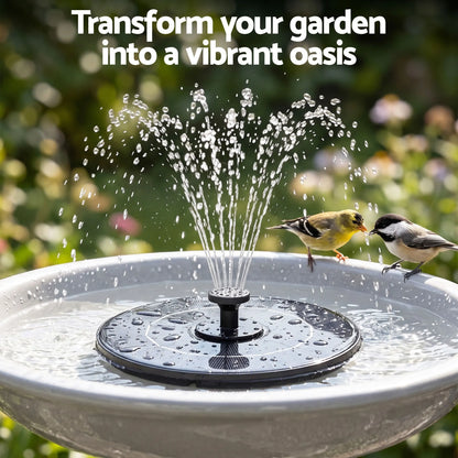 Gardeon Solar Fountain Pump Bird Bath Water Feature 17cm 165L/h Flow Black - Image 8