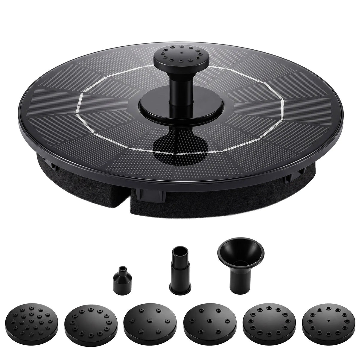 Gardeon Solar Fountain Pump Bird Bath Water Feature 17cm 165L/h Flow Black - Image 9