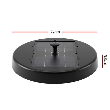 Gardeon Solar Fountain Pumps Bird Bath Battery Backup LED Remote Black 27cm - Image 2