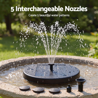 Gardeon Solar Fountain Pumps Bird Bath Battery Backup LED Remote Black 27cm - Image 5