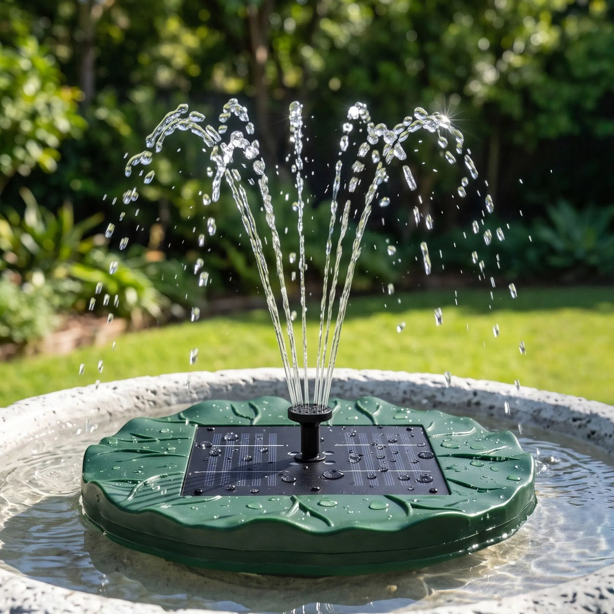 Gardeon Solar Fountain Pumps Bird Bath Floating Lotus Desig Water Feature 31cm