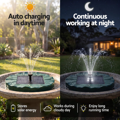 Gardeon Solar Fountain Pumps Bird Bath Floating Lotus Desig Water Feature 31cm - Image 4