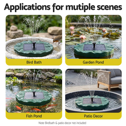 Gardeon Solar Fountain Pumps Bird Bath Floating Lotus Desig Water Feature 31cm - Image 8