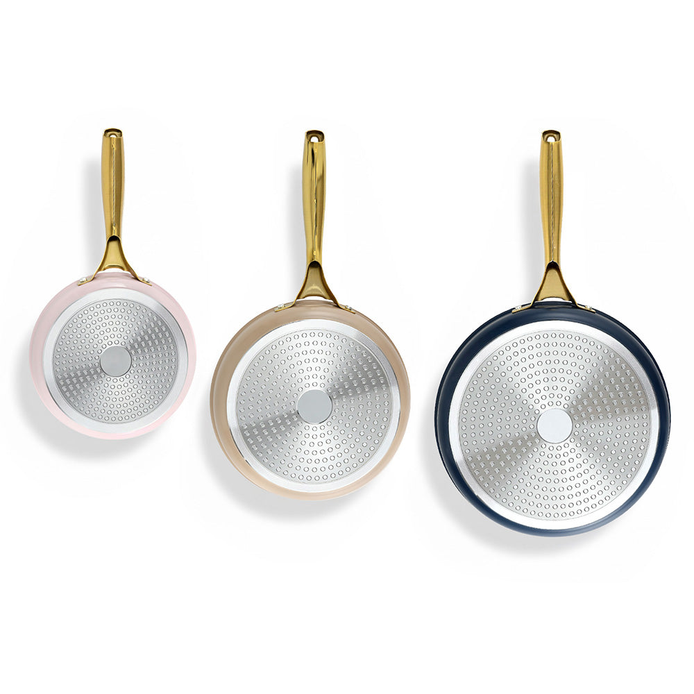 5-star Chef Frying Pan 3PCS Shades Frypan Set Ceramic Coating Multi Colour - Image 3