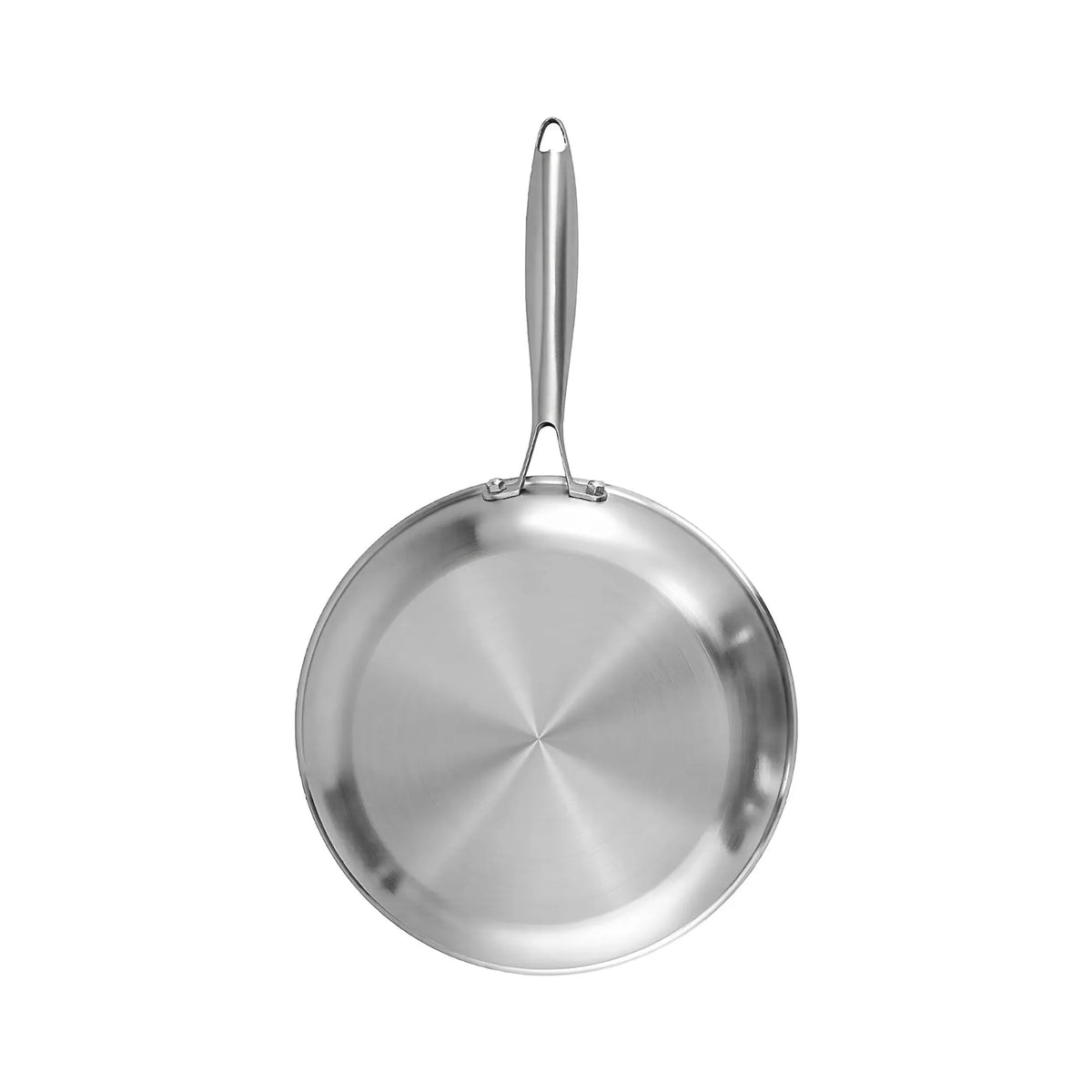 5-Star Chef 30cm Stainless Steel Frying Pan Uncoated Frypan with Tri-Ply Body Silver - Image 3