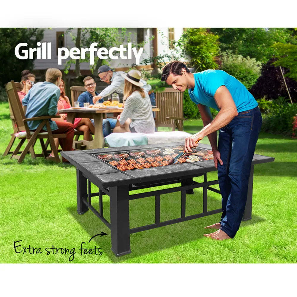 Grillz Fire Pit BBQ Grill Ice Bucket 3-In-1 Table - Image 5