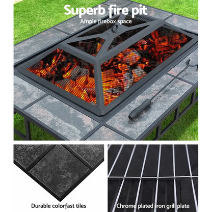 Grillz Fire Pit BBQ Grill Ice Bucket 3-In-1 Table - Image 6