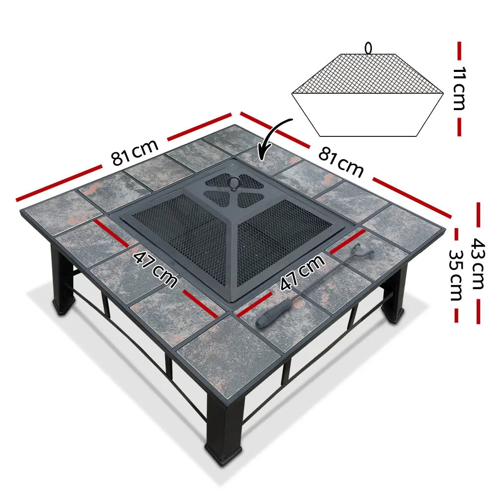 Grillz Fire Pit BBQ Grill Ice Bucket 4-In-1 Table - Image 2