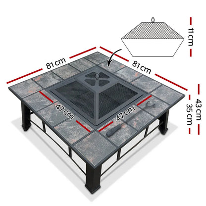 Grillz Fire Pit BBQ Grill Ice Bucket 4-In-1 Table - Image 2