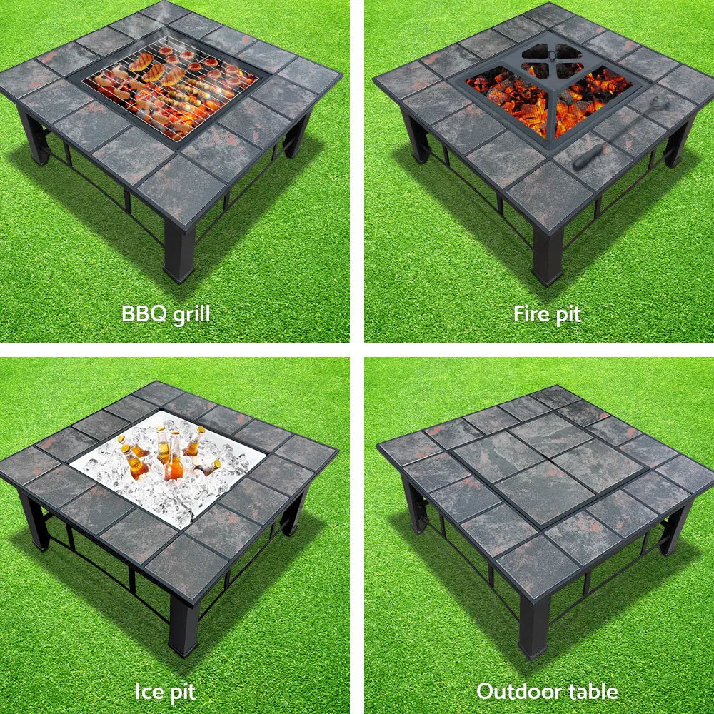 Grillz Fire Pit BBQ Grill Ice Bucket 4-In-1 Table - Image 4