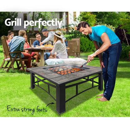 Grillz Fire Pit BBQ Grill Ice Bucket 4-In-1 Table - Image 5
