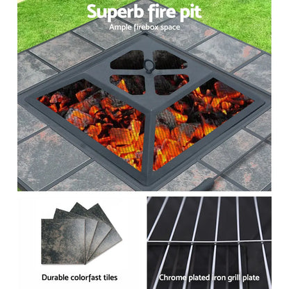 Grillz Fire Pit BBQ Grill Ice Bucket 4-In-1 Table - Image 6