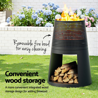 Grillz Fire Pit Deep Bowl Iron Outdoor Fireplace - Image 5