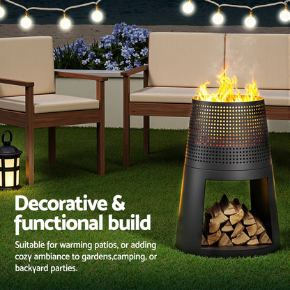 Grillz Fire Pit Deep Bowl Iron Outdoor Fireplace - Image 6