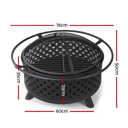 Grillz Fire Pit BBQ Grill 76cm - Image 2