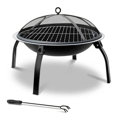 Fire Pit BBQ Charcoal Smoker Portable Outdoor Camping Pits Patio Fireplace 22" - Image 8