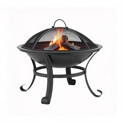 Grillz Fire Pit with Mesh Lid and Fire Picker BBQ Grill Wood Burning Outdoor Camping - Image 7