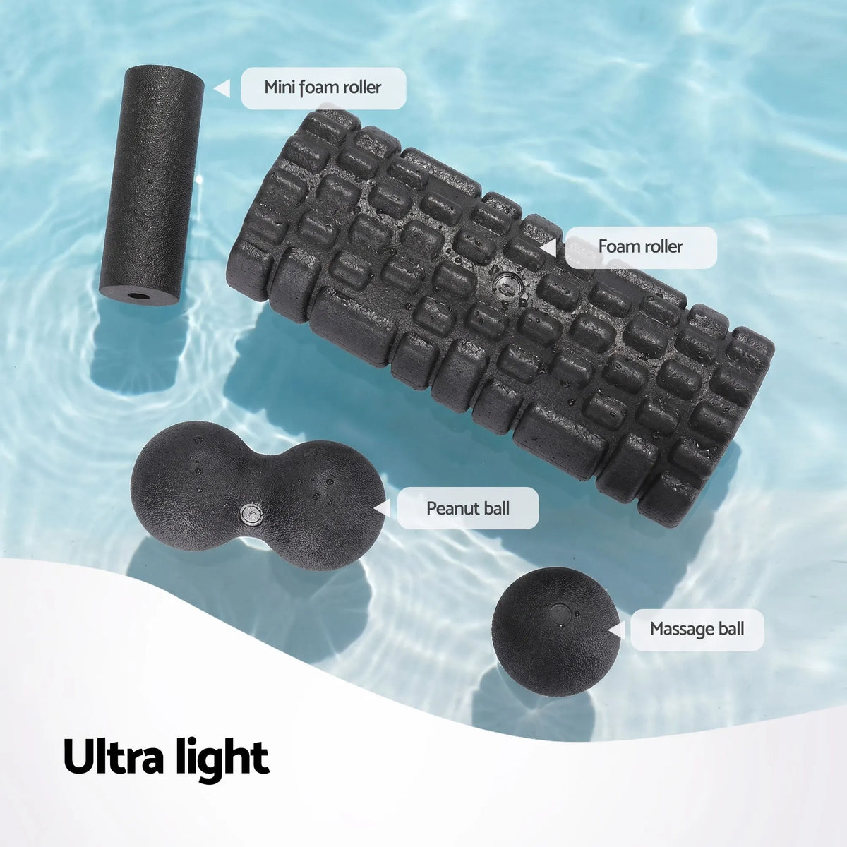 Everfit Foam Roller Set 4 in 1 Grid High Density Massager for Deep Tissue Trigger Point Myofascial Release Back Pain Muscle Recovery Gym Home Fitness Equipment with Storage Bag Supports 150kg - Image 8