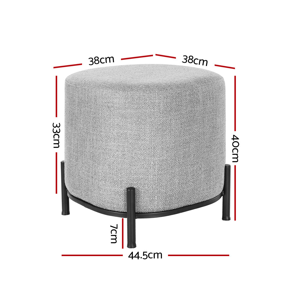 Artiss Ottoman Foot Stool Square Linen Grey - Image 2