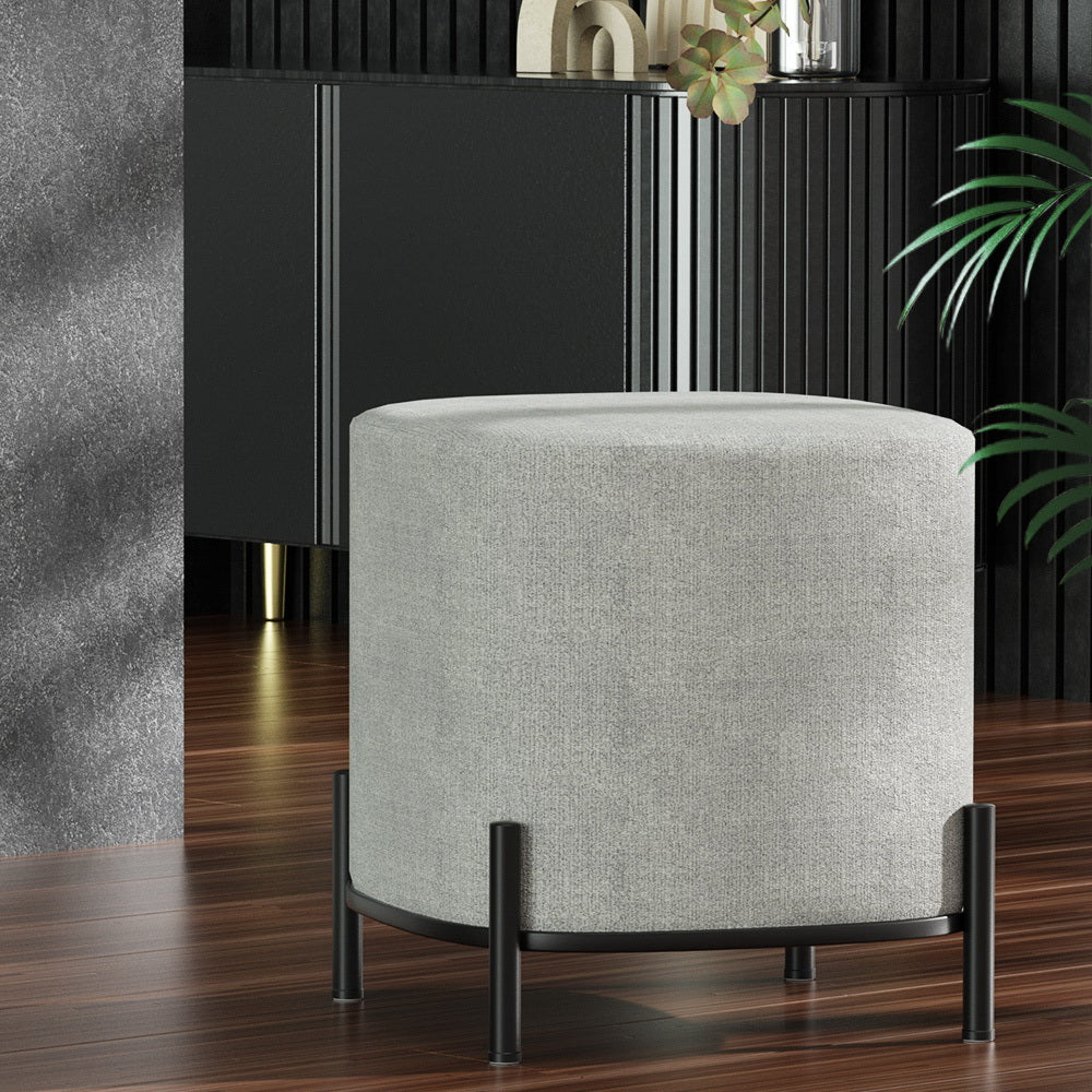 Artiss Ottoman Foot Stool Square Linen Grey - Image 5