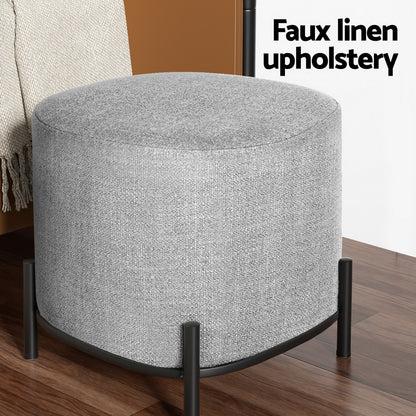 Artiss Ottoman Foot Stool Square Linen Grey - Image 6