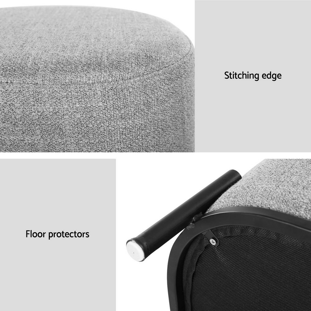 Artiss Ottoman Foot Stool Square Linen Grey - Image 7