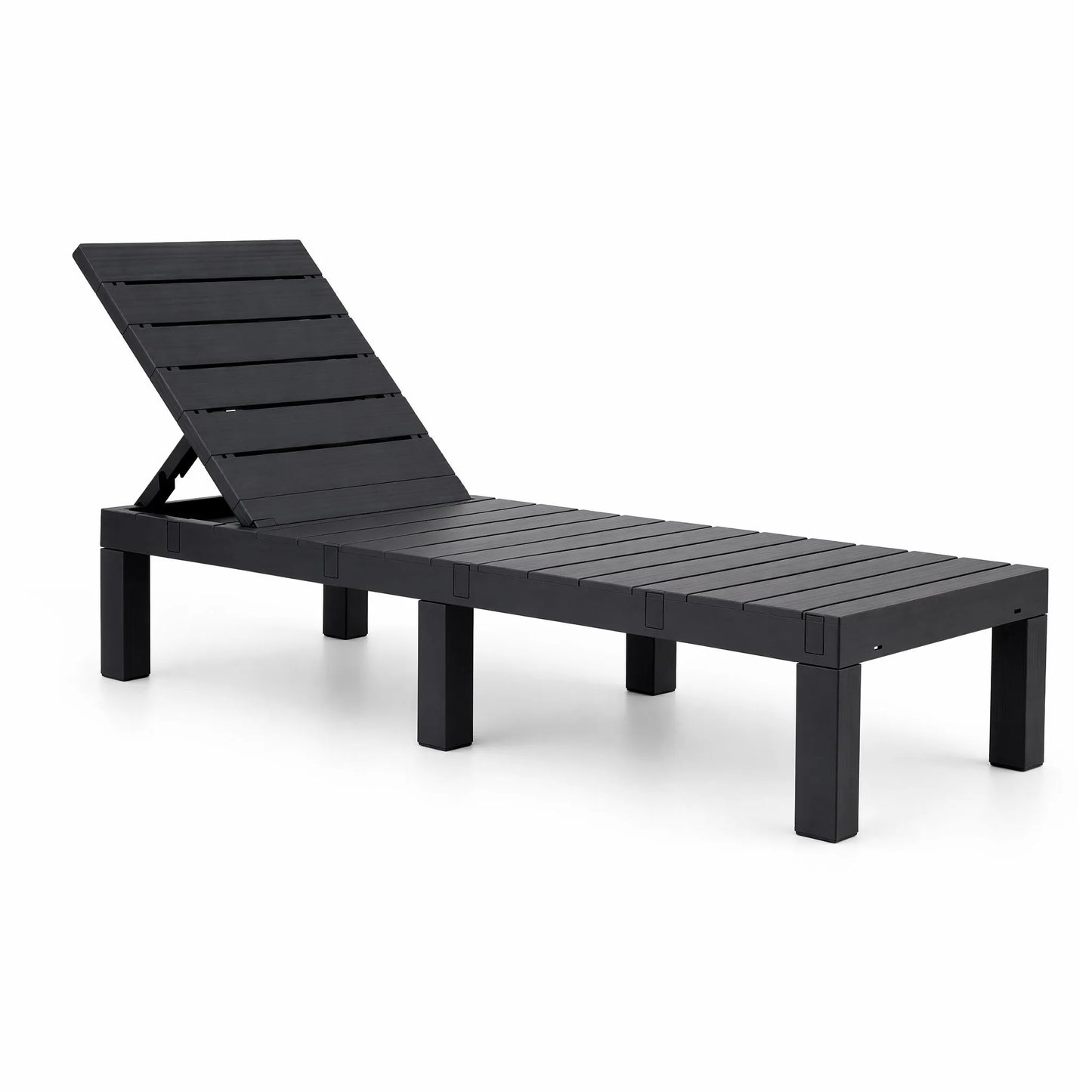 Gardeon Sun Lounge Outdoor Folding Recliner Patio Pool Beach Chair Slatted Black - Image 3