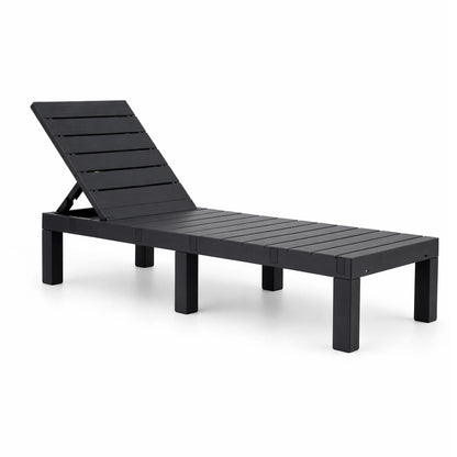 Gardeon Sun Lounge Outdoor Folding Recliner Patio Pool Beach Chair Slatted Black - Image 3