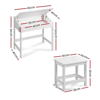 Keezi 2PCS Kids Table and Chairs Set Activity Children Playing Toys Study Desk - Image 2