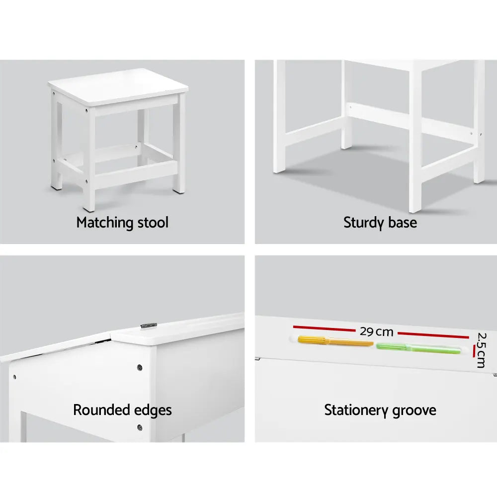 Keezi 2PCS Kids Table and Chairs Set Activity Children Playing Toys Study Desk - Image 5