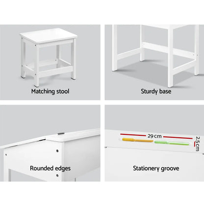 Keezi 2PCS Kids Table and Chairs Set Activity Children Playing Toys Study Desk - Image 5