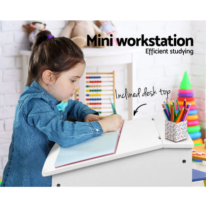 Keezi 2PCS Kids Table and Chairs Set Activity Children Playing Toys Study Desk - Image 6