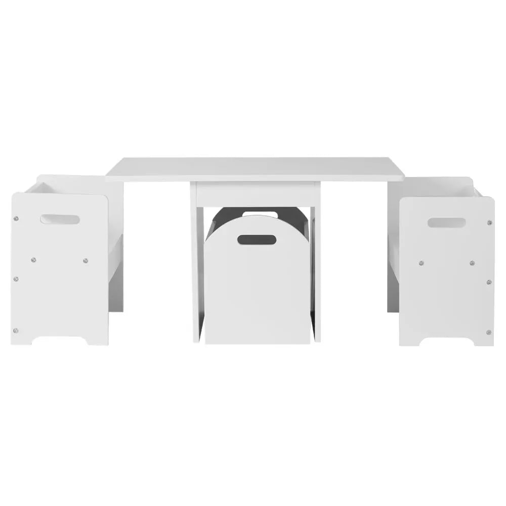 Keezi 3PCS Kids Table and Chairs Set Storage Toys Play Activity Desk - Image 3