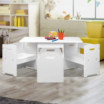 Keezi 3PCS Kids Table and Chairs Set Storage Toys Play Activity Desk - Image 7