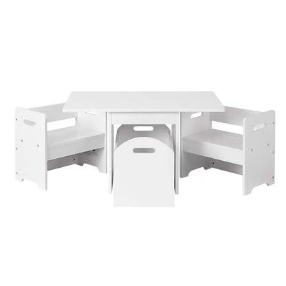 Keezi 3PCS Kids Table and Chairs Set Storage Toys Play Activity Desk - Image 8