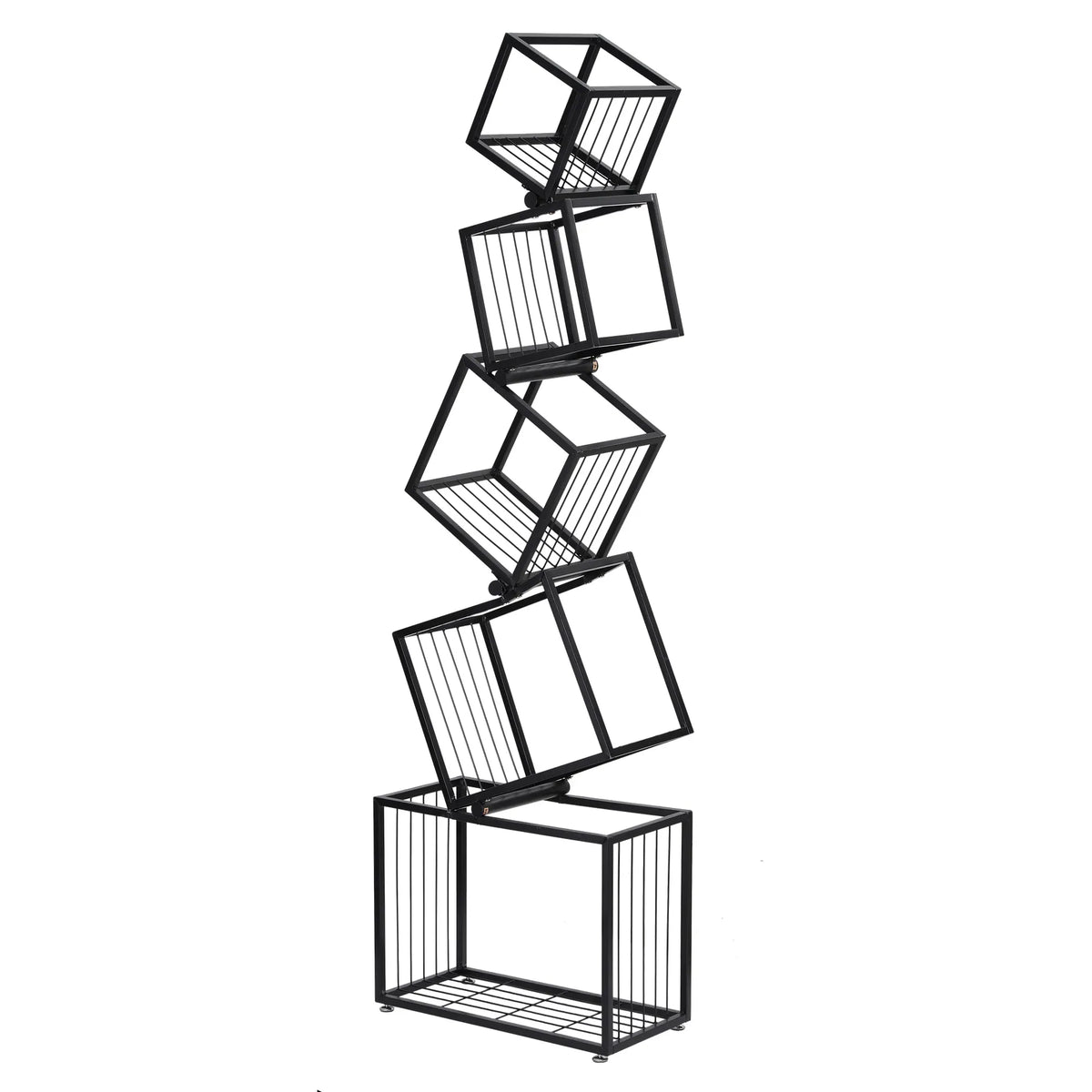 Artiss 5-Tier Bookshelf Metal Geometric Display Shelf Storage Organizer Black - Image 9