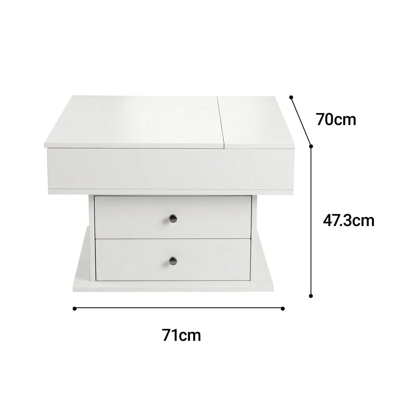 Artiss Lift Top Coffee Table Centre Table with Rotating Top Hidden Storage White - Image 3