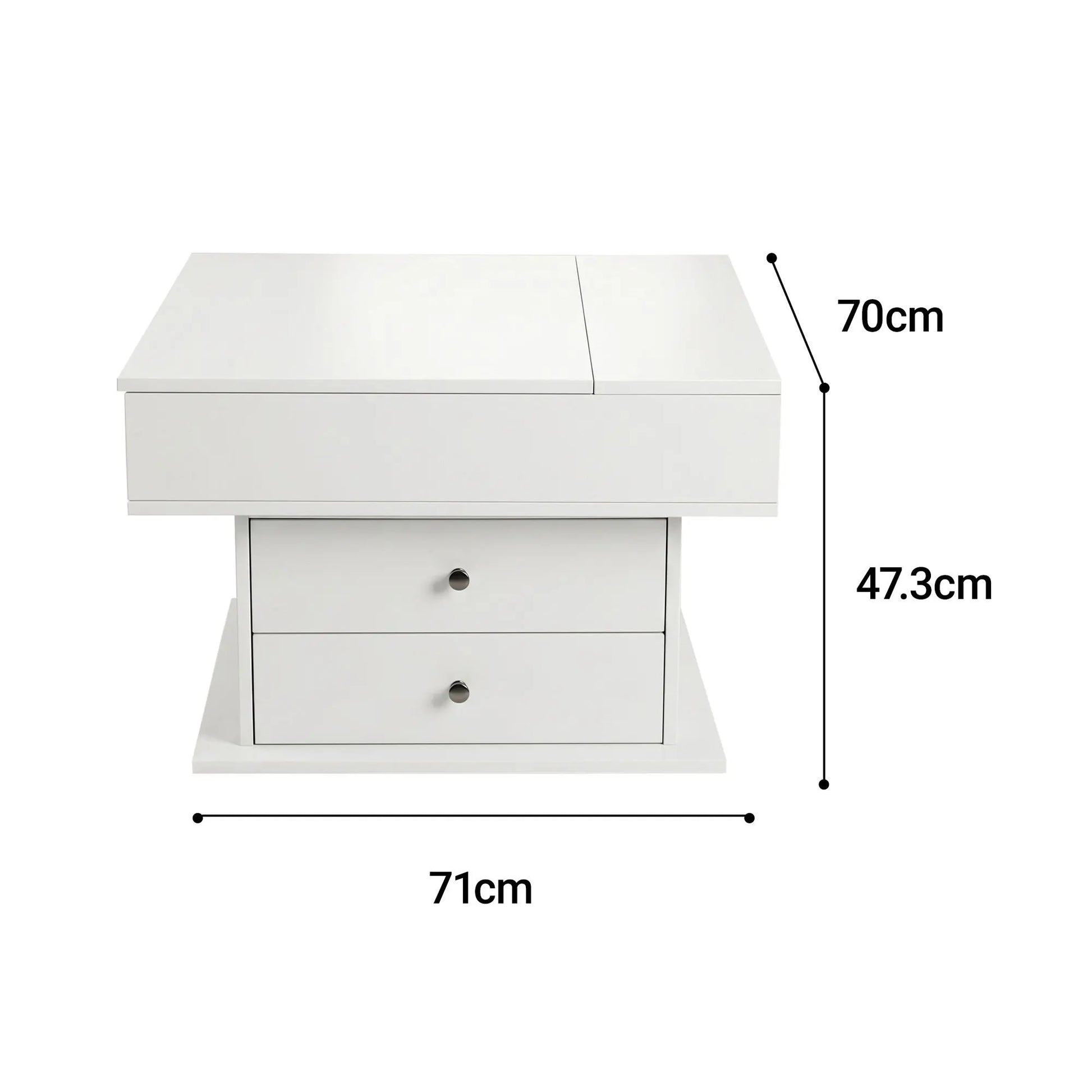 Artiss Lift Top Coffee Table Centre Table with Rotating Top Hidden Storage White - Image 3