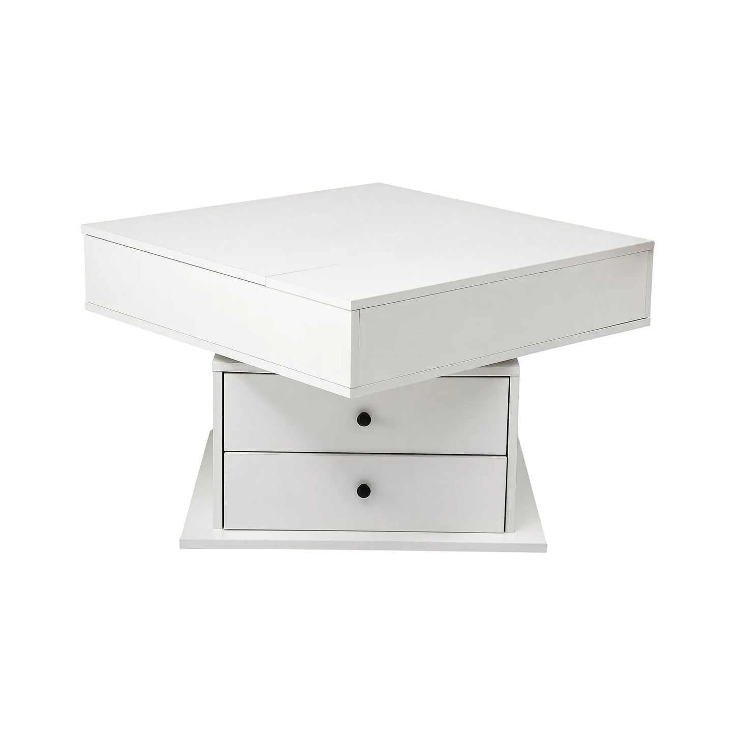 Artiss Lift Top Coffee Table Centre Table with Rotating Top Hidden Storage White - Image 4