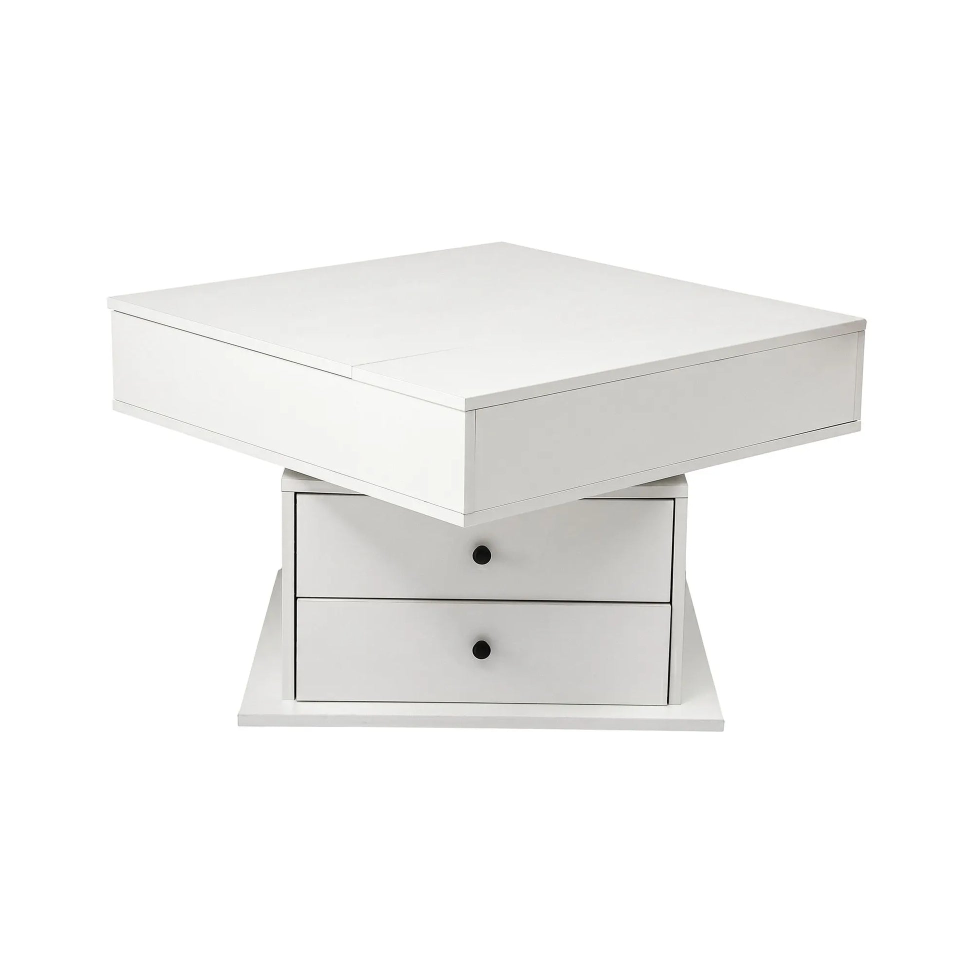 Artiss Lift Top Coffee Table Centre Table with Rotating Top Hidden Storage White - Image 4