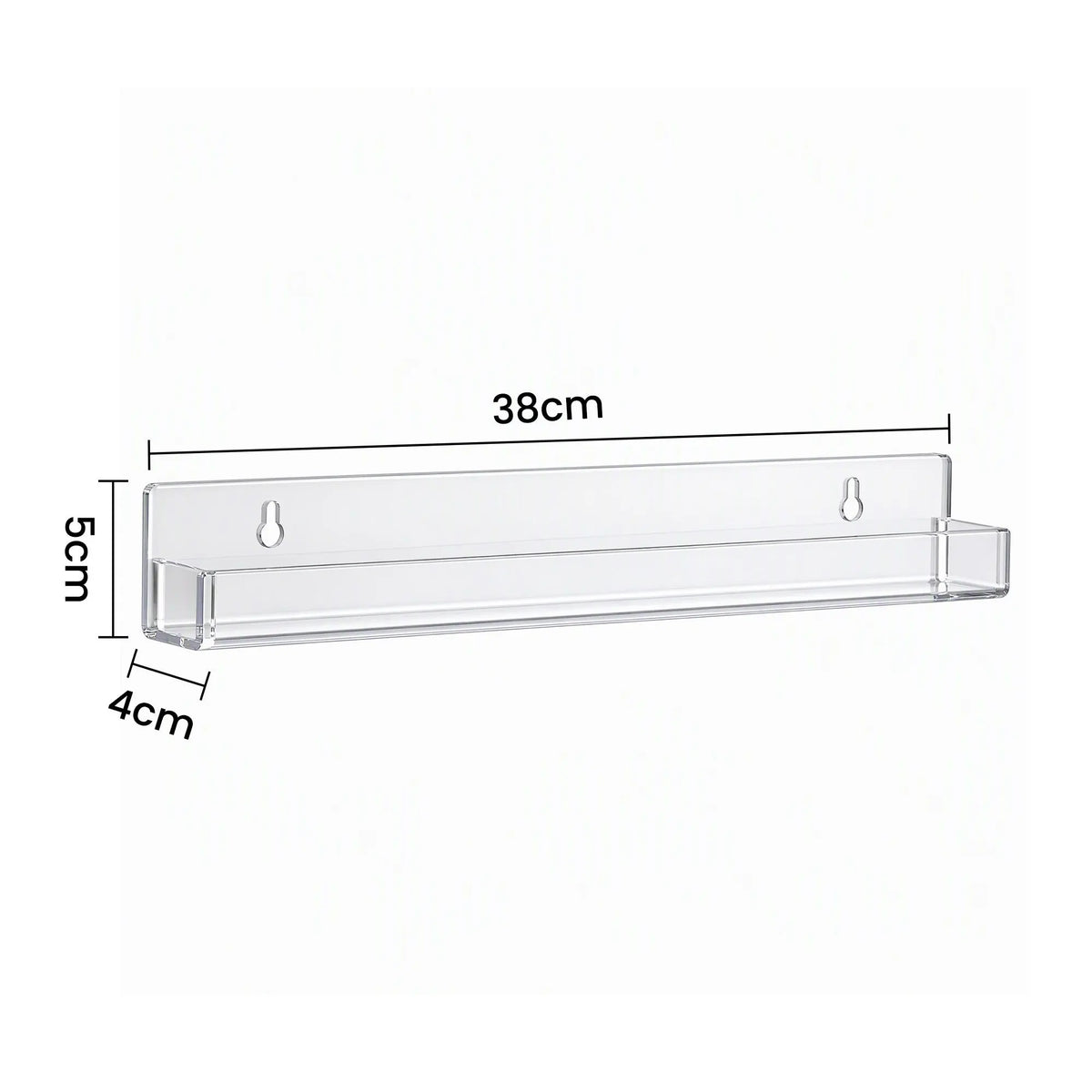 Artiss 6-Pack Acrylic Wall Shelves, Clear Floating Display Shelf with Detachable Panels & Front Lip - Image 3